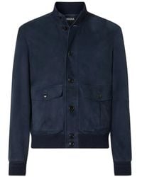 ZEGNA - Suede Blouson Jacket - Lyst