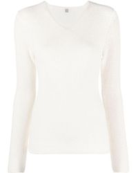 TOTEME - V-Neck Knitted Jumper - Lyst