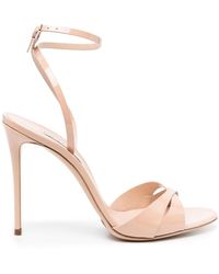 Casadei - 115mm Heeled Leather Sandals - Lyst