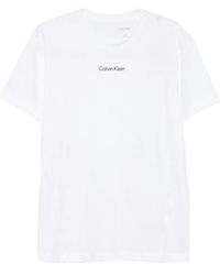 Calvin Klein - Logo-Detail Ribbed T-Shirt - Lyst