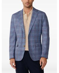 Hackett - Tattersall-Check Single-Breasted Silk Blazer - Lyst