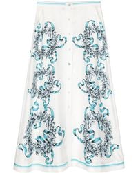 Cynthia Rowley - Floral-print Maxi Silk Skirt - Lyst