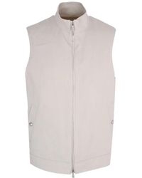 Eleventy - Gilet En Lin À Fermeture Zippée - Lyst