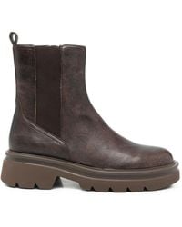 Bruno Premi - Elasticated-Panel Leather Ankle Boots - Lyst