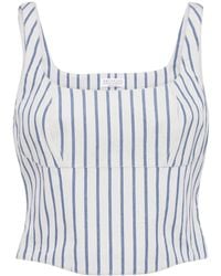 Brunello Cucinelli - Striped Cotton-Blend Top - Lyst