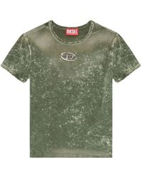 DIESEL - T-shirt Met Logoplakkaat - Lyst