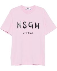 MSGM - T-Shirt Logo - Lyst