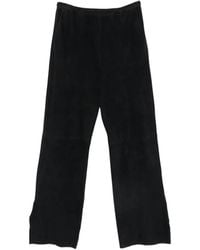forte_forte - Suede Wide-Leg Trousers - Lyst