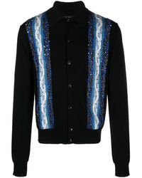 Amiri - Crystal-embellished Cable-knit Wool Polo - Lyst