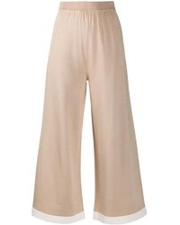 Moschino - Cropped Wide Leg Trousers - Lyst