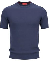 Isaia - Short-Sleeved Crew-Neck Knitted T-Shirt - Lyst