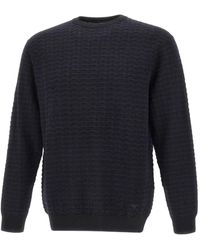 Emporio Armani - Textured Crew-Neck Sweater - Lyst