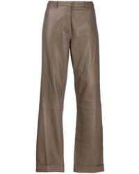 FEDERICA TOSI - Flared Leather Trousers - Lyst