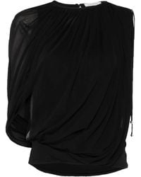 Lanvin - Top De Tejido Jersey Drapeado - Lyst