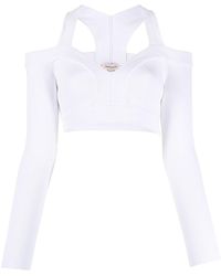 Alexander McQueen - Cold-shoulder Cropped Knit Top - Lyst