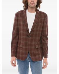 Corneliani - Checked-Pattern Single-Breasted Blazer - Lyst