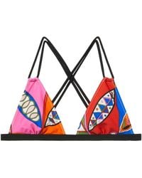 Emilio Pucci - Top bikini con stampa geometrica - Lyst