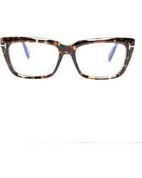 Tom Ford - Tortoiseshell Rectangle-Frame Glasses - Lyst