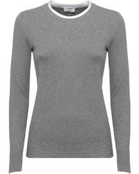Peserico - Bead-Embellished Contrast-Trim Top - Lyst