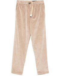 White Sand - Ribfluwelen Broek Met Riem - Lyst
