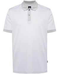 BOSS - Waffle-knit Cotton Polo Shirt - Lyst