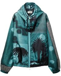Versace - Printed Nylon Windbreaker - Lyst