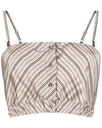 Liu Jo - Striped Button Crop Top - Lyst
