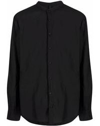 Poeme Bohemien - Collarless Cotton Shirt - Lyst
