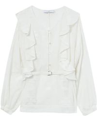 IRO - Ruffle-Detail Cotton Blouse - Lyst