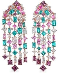 Anabela Chan - 18Kt Rose Cascade Tourmaline And Diamond Earrings - Lyst