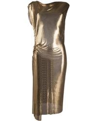 Rabanne - Metallic Fitted Midi Dress - Lyst