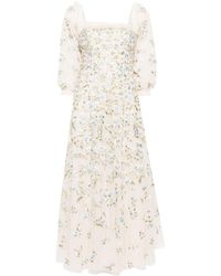 Needle & Thread - Posy Pirouette Floral-embroidered Gown - Lyst