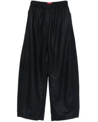 Thelatest - Elasticated-Waistband Wide-Leg Trousers - Lyst