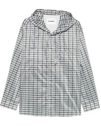 Jil Sander - Check-Pattern Hooded Overshirt - Lyst