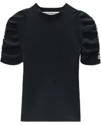 Alexander Wang - Ruched Logo-Tape T-Shirt - Lyst