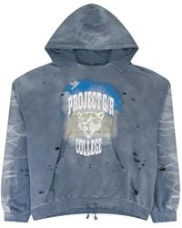 Protocol Index - Distressed Graphic-Print Hoodie - Lyst
