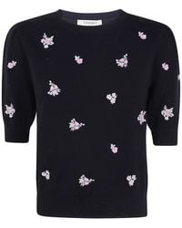 Twinset - Wool-Blend Jumper With Floral Embroidery - Lyst