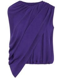 Balenciaga - Asymmetric Draped Cape Top - Lyst