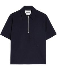 Jil Sander - Embroidered-Logo Zip Polo Shirt - Lyst