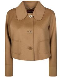 Max Mara - Triumph Button-Up Collared Cropped Jacket - Lyst