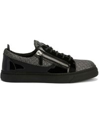 Giuseppe Zanotti - Diamond-quilted Glitter Panelled Sneakers - Lyst