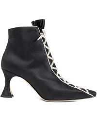 Manolo Blahnik - Nolhac Lace-Up Ankle Boots - Lyst
