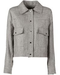 Antonelli - Button Herringbone Jacket - Lyst