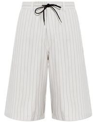 Y-3 - Shorts Met Krijtstreep En Trekkoord - Lyst