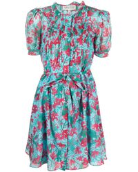 Saloni - Penny Floral-print Shirt Dress - Lyst