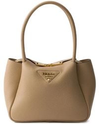 Prada - Leather Logo-Detail Tote Bag - Lyst
