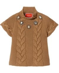 La DoubleJ - Pull En Maille Torsadée À Manches Courtes - Lyst