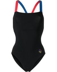 Tory Burch - Logo-detail Colorblocked Swimsuit - Lyst