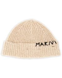 Marni - Logo-Embroidered Beanie Hat - Lyst