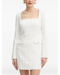 Guess - Pearl-embellished square-neck mini dress - Lyst